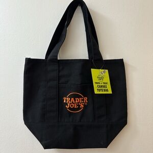 Trader Joe's Black Canvas Tote Bag